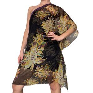 NWT Elie Tahari Silk One Shoulder Kaftan Mini Dress - Size XS